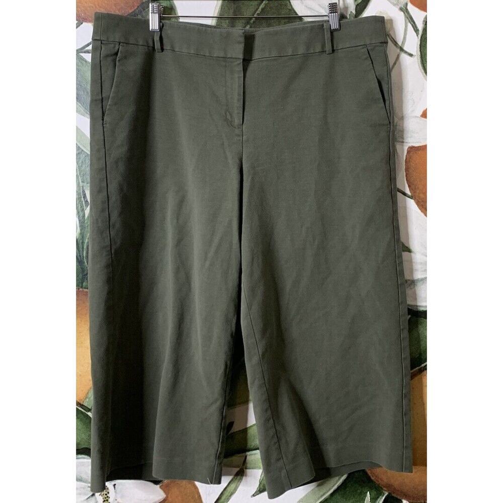 Loft Plus Size 18 Olive Green Cropped Wide Leg Pants